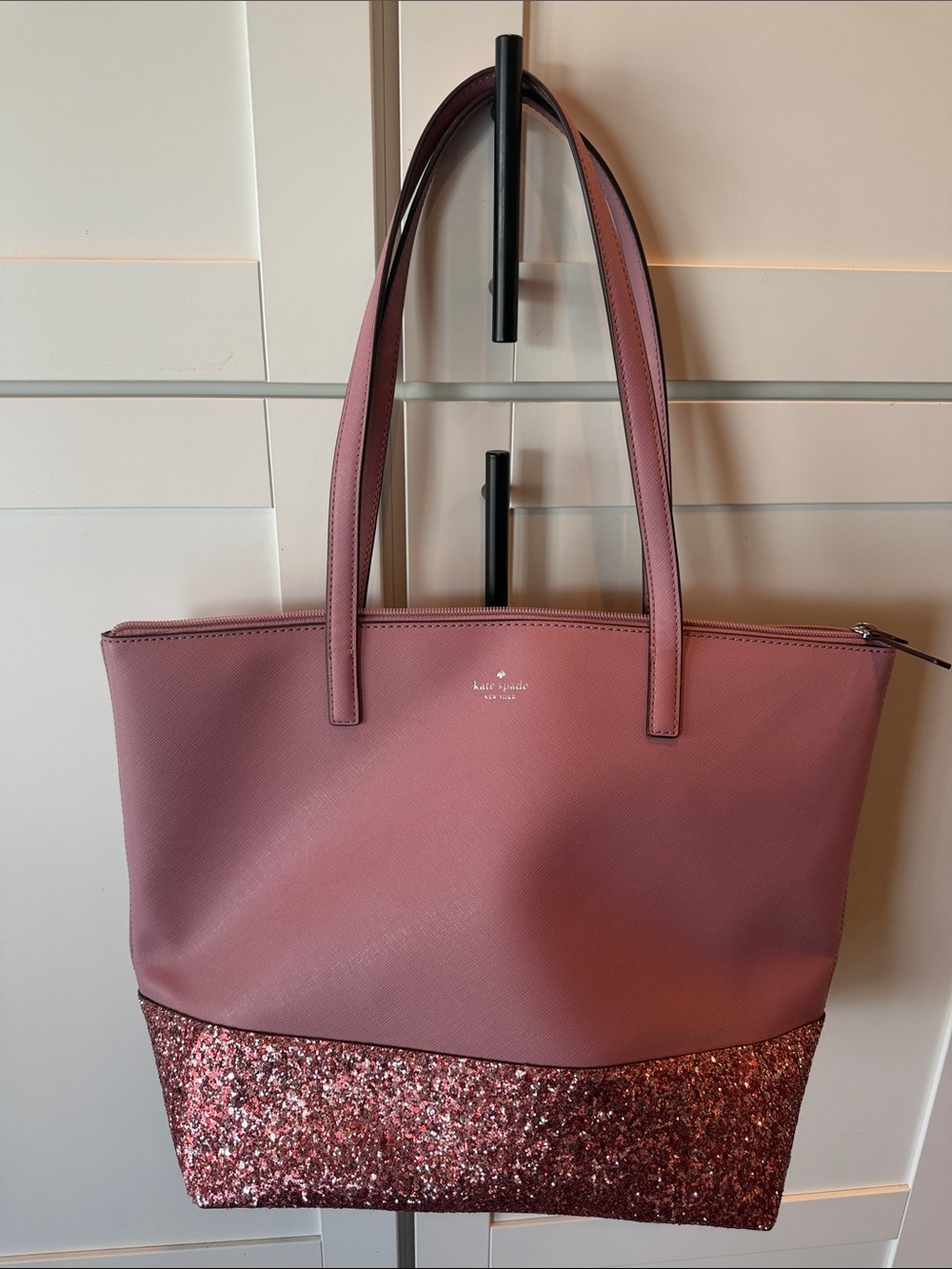 kate spade Rose Pink Tote with Glitter Base